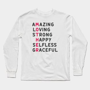 Amazing Mom Saying Personalize Gift for Best Mother Long Sleeve T-Shirt